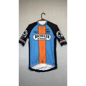 Garneau Cycling Jersey Mens Large Orange Bicycles of Tulsa Short Sleeve Full Zip